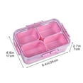 thumbnail image 3 of Coollooc Small Snack Box Container, Divided Serving Tray with Lid, 4 Compartment Snack Box Container for Candy, Fruits, Charcuterie, Travel & Parties, BPA-Free(Pink), 3 of 7