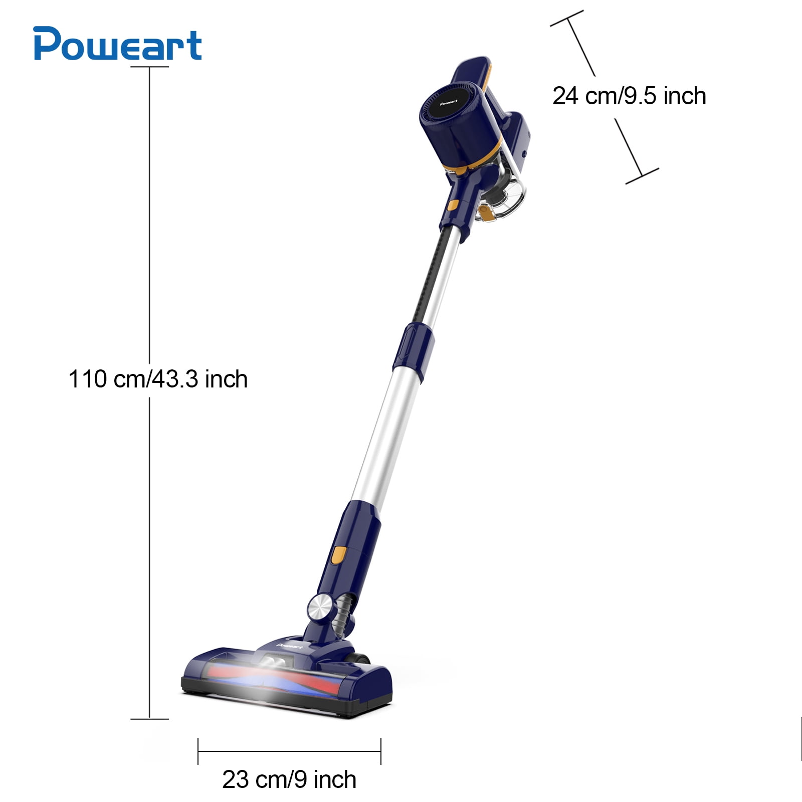 POWEART Lightweight Cordless Vacuum Cleaner 30kPa 55min Runtime, Cordless handheld Vacuum Cleaner for Carpet Floor,Hard Floor and Pet Hair