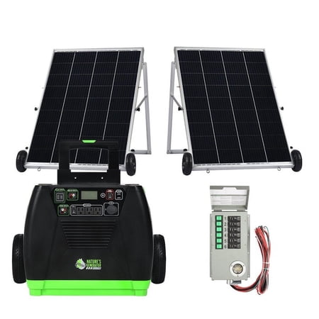 UPC: 0855634006467 | Nature s Generator Elite Gold – PE System:3600W Solar & Wind Powered Pure Sine Wave Off-Grid Nature s Generator Elite+2pcs 100W Solar Panel+Nature s Generator Power Transfer Kit Elite HKNGAUELP
