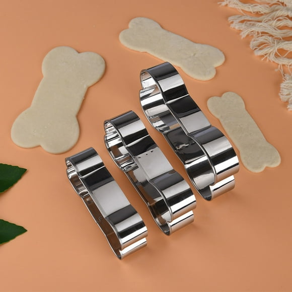 Product Category Cake Mould - Stainless Steel Dog Bone Cake Cutting Kit 3-Piece DIY Cookie Cutter Set for Baking Enthusiasts