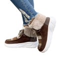 thumbnail image 5 of YOUYEDIAN Boots for Women Fall Winter Plush Soft Fashion Lace-up Platform Casual Warm Round Toe Mid Calf Boots Versatile Fuzzy Outdoor Non Slip Snow Shoes, 5 of 5