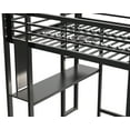 thumbnail image 3 of Homy Casa Full Loft Bed with Desk and Shelves, Heavy Duty Metal Platform Bed Frame 350 lbs, 3 of 7