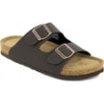 thumbnail image 4 of VENECORE Verano Women's Cork Footbed Sandals Summer Comfortable Cushioned Slide Flat Slip-on, Brown, US 5M, 4 of 7