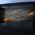 Rock Stone Decor Aquarium Background, Black Rock Fish Tank Background