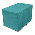 thumbnail image 1 of Antique Oriental Dog Crate Cover, Repetitive Floral Look Motifs in Vivid Tones, Easy to Use Pet Kennel Cover Small Dogs Puppies Kittens, 7 Sizes, Cadet Blue and Turquoise, by Ambesonne, 1 of 1