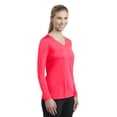 thumbnail image 4 of Sport-Tek Long Sleeve V-Neck Tee (LST353LS) Hot Coral, S, 4 of 6