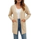thumbnail image 1 of Suéter Informal de Color Liso para Mujer, Cárdigan Oversize de Punto Suave para Mujer Crema L, 1 of 10