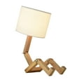 thumbnail image 1 of Cqxid Woodworking Tools Clearance Robotic Table Lamp Wooden Bedside Lamp with Bookcase and Adjustable Shade, 1 of 1
