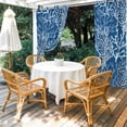 thumbnail image 6 of Outdoor Curtains for Patio Waterproof, Dark Blue Coral Pattern Grommet Gazebo Curtains Drapes for Porch, Pergola,Backyard,Outside, Privacy Panel 54 x 84 Inch, Summer Coastal Ocean, 6 of 9