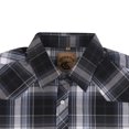 thumbnail image 3 of Coevals Club Men's Western Shirt Cowboy Plaid Country Pearl Snap Button Short Sleeve Two Pockets Work Shirts 09 Black White Gray X-Large, 3 of 7