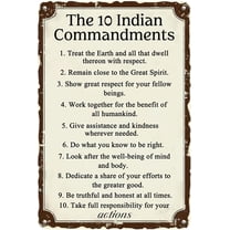 The 10 Indian Commandments Retro Metal Sign Take Full Responsibility For Your Actions Antique Tin Signs for Garage Kitchen Bar Cafe Home Restaurant Wall Decor Gifts 8x12 Inch