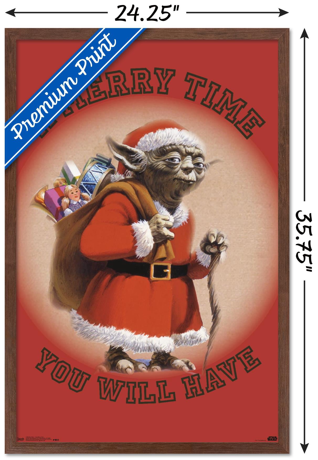 Star Wars: Saga - Yoda Merry Time Wall Poster, 22.375" x 34", Framed