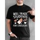 thumbnail image 1 of Camiseta de hombre con estampado de chocolate de San Valentín: cómoda camiseta de algodón con cuello redondo para uso informal., 1 of 6