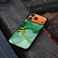 thumbnail image 4 of WIRESTER Shockproof Soft Rubber Cover Case for Apple iPhone 17 Pro Max 6.9" 2025, Marble Gold And Green, 4 of 5