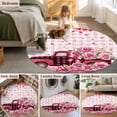 thumbnail image 5 of Round Rug 7Ft Washable Non-Slip, Valentine's Day Circle Area Rugs for Living Room Bedroom, Pink Romantic Truck Love Roses Red Plaid Indoor Floor Mats Carpet Runner for Home Decor Aesthetic, 5 of 8