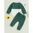 thumbnail image 5 of Elippeo Baby Boys Pants Set 6M 12M 18M 24M 3Y  Long Sleeve Crew Neck Contrast Color Sweatshirt with Elastic Waist Sweatpants Infant Clothes, 5 of 10