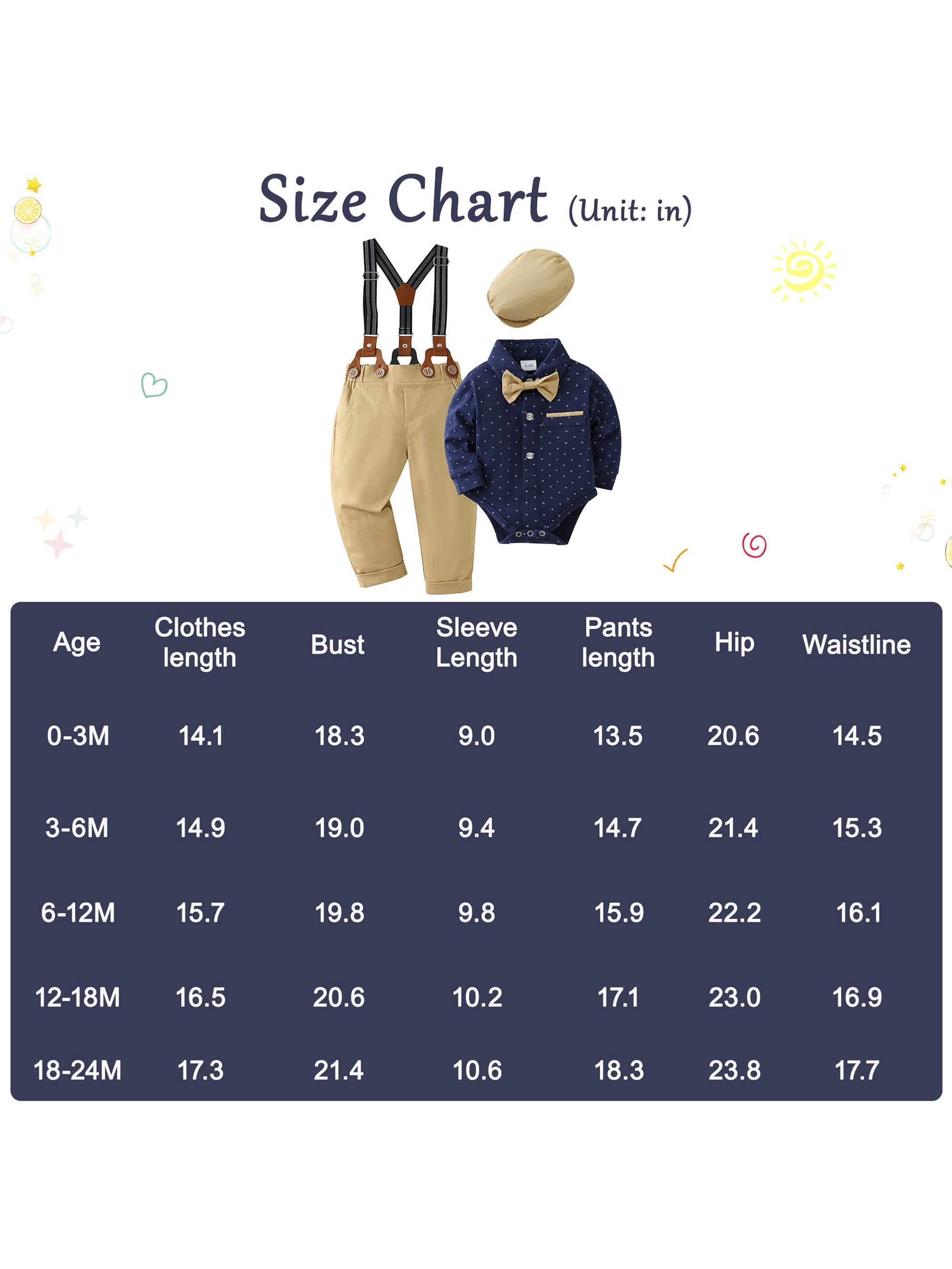 WESIDOM Baby Boy Clothes Gentleman Outfits Blue Brown Infant Tuxedo Long Sleeve 0-24 Months