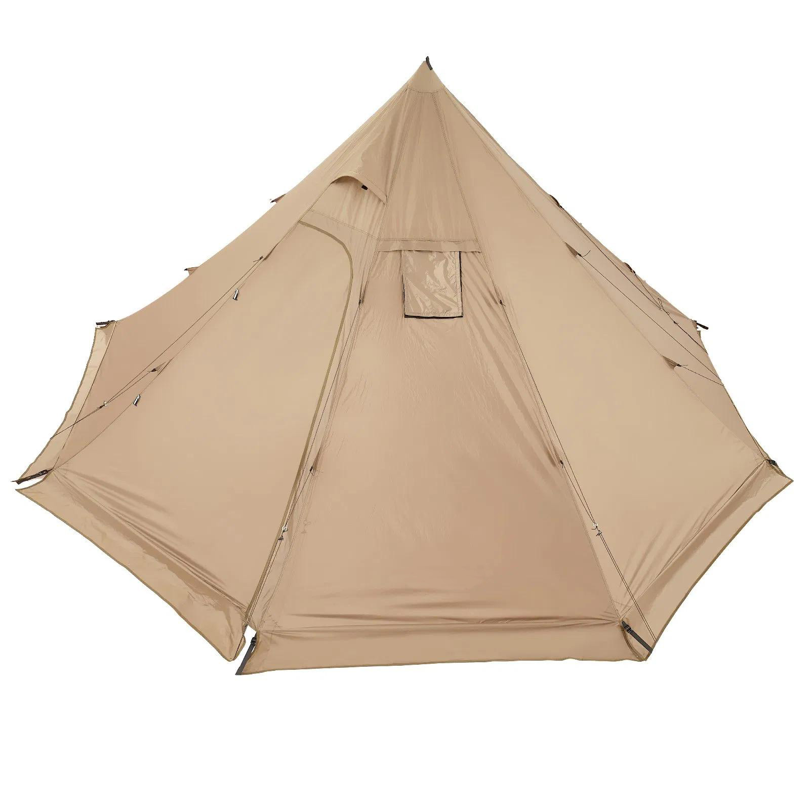 Hot Tent for 4 Persons, Portable Winter Tipi Tent with Stove Jack, Waterproof Canvas Camping Tents, Lightweight 4 Season Shelter Tents for Hiking Fishing Backpacking