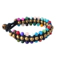 thumbnail image 3 of Multi Stone Harmony Brass BeadsToggle Bracelet, 3 of 4