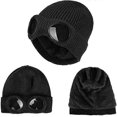 thumbnail image 2 of Unisex Goggles Knit Beanie Windproof Warm Winter Skull Hat, 2 of 5