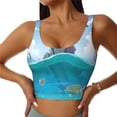 thumbnail image 3 of Goofa Lighthouse Sea Port Printed Sports Bras for Women, High Impact Running Bra Workout Crop Tank Tops Longline Sports Bra Push up-Small, 3 of 9