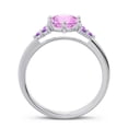 thumbnail image 4 of 2.15 Ct Latest Round Cut Pink Sapphire & Amethyst Gemstone Bridal Ring for Ladies Solid 18K White Gold Size 3.5 by Diamond-Capitals, 4 of 7
