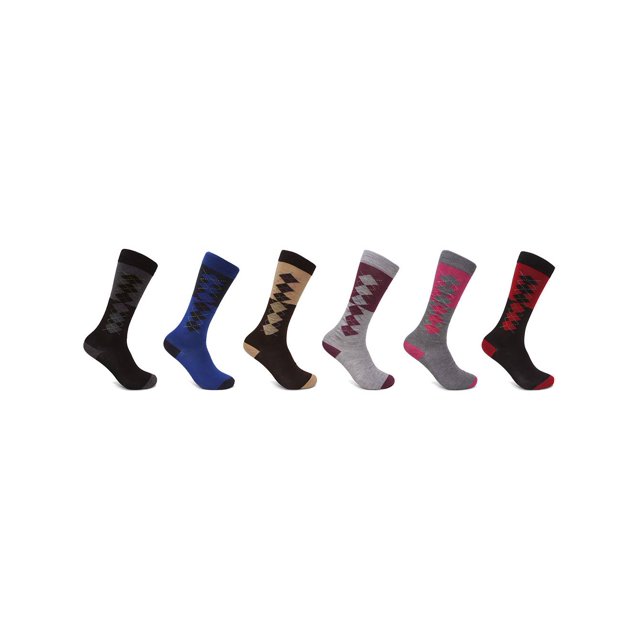 Gravity Threads Women's Chic Unique Assortment Socks 6 Pack, Classic Argyle