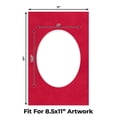 thumbnail image 2 of Cherry Red Suede Picture Frame Mat for 11x17 Frames - Oval Opening for 8.5x11 Photos - 25 Mats, 2 of 7