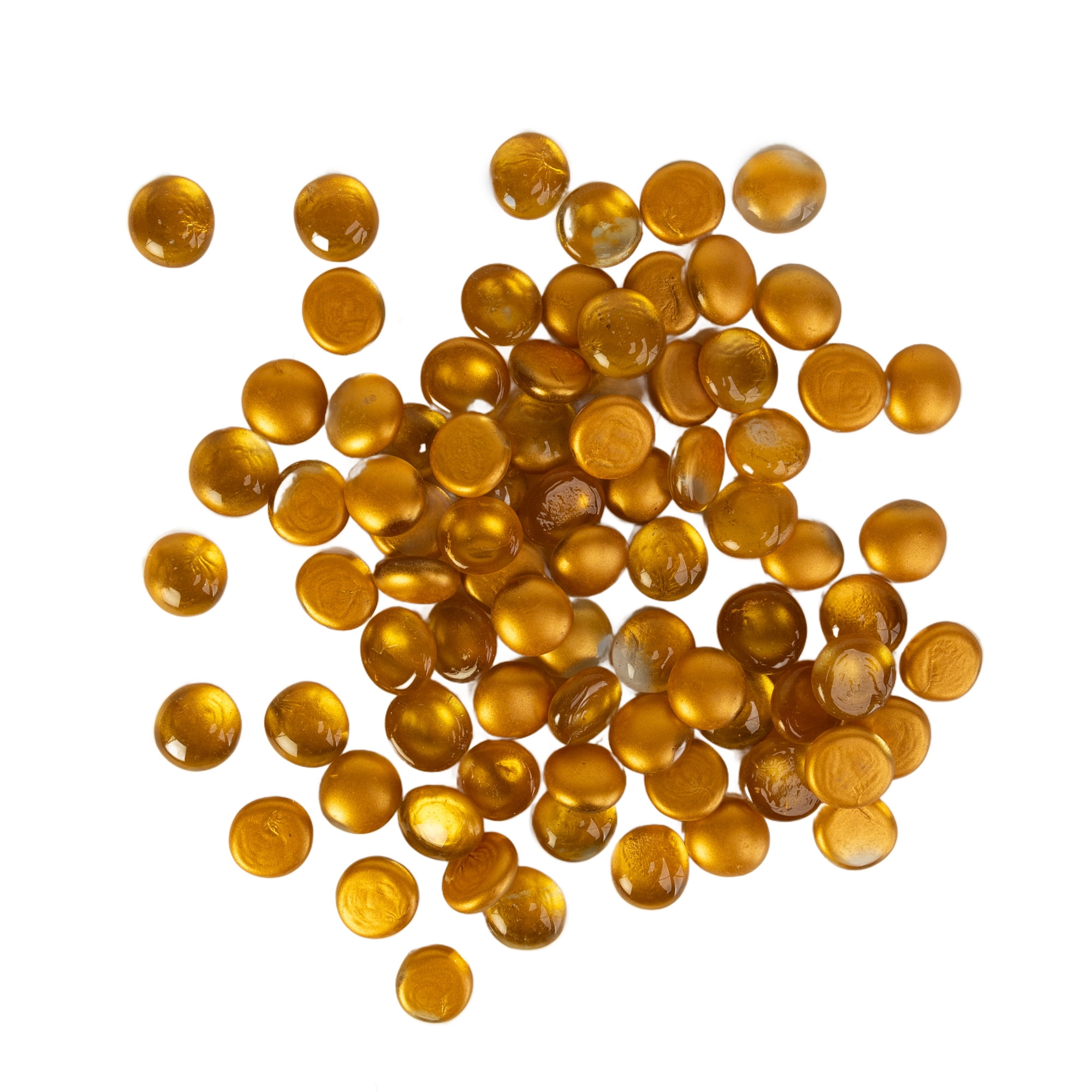 (6 pack) Gold Matte Metal Glass Gems 12 oz.