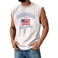 thumbnail image 2 of Men's Crew Neck Muscle Tee with Arched "America Est 1776" and Handwritten "250 Years" Graphic, Soft Cotton Blend for Daily Wear or Gym Sessions White M, 2 of 4