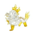 thumbnail image 4 of Figura de dragón de cristal, estatua de dragón de pie, mini arte chino, animal realista amarillo, 4 of 9