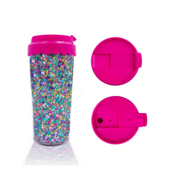 Packed Party Pink Double Wall Plastic 16 oz. Coffee , Everyday