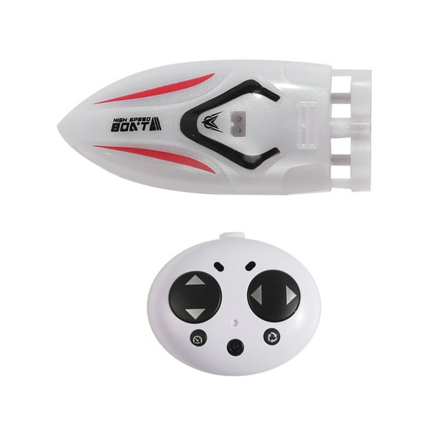 Bateau Télécommandé, Jouet Vaisseau Spatial pour Enfants Blanc et Bateau Rapide Acrobatique avec Jouet Bateau Télécommandé et Bateau Rapide Acrobatique Vaisseau Spatial à Led pour Piscines