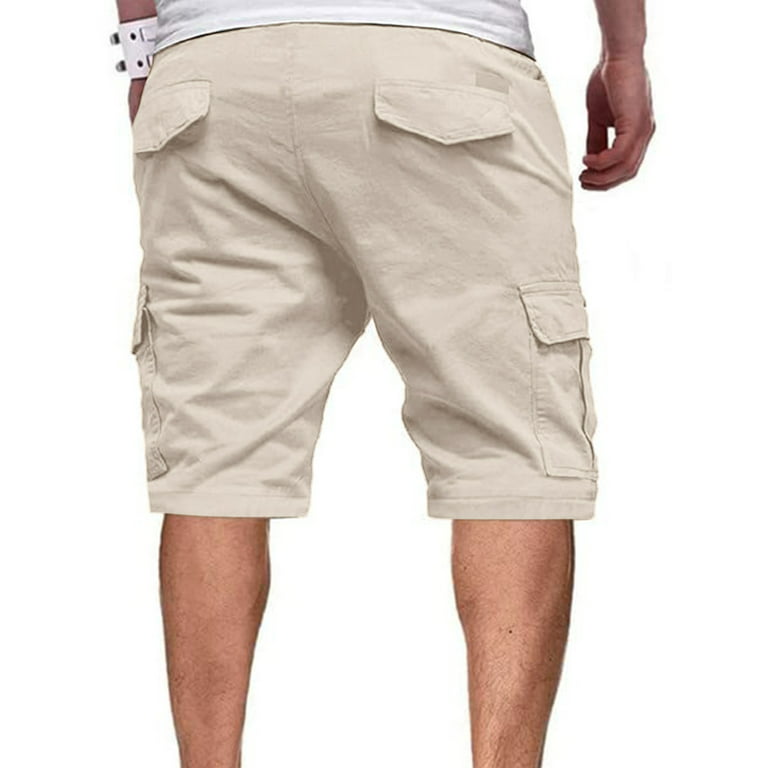 Frontwalk Men Cargo Shorts Summer Drawstring Short Pants Outdoor