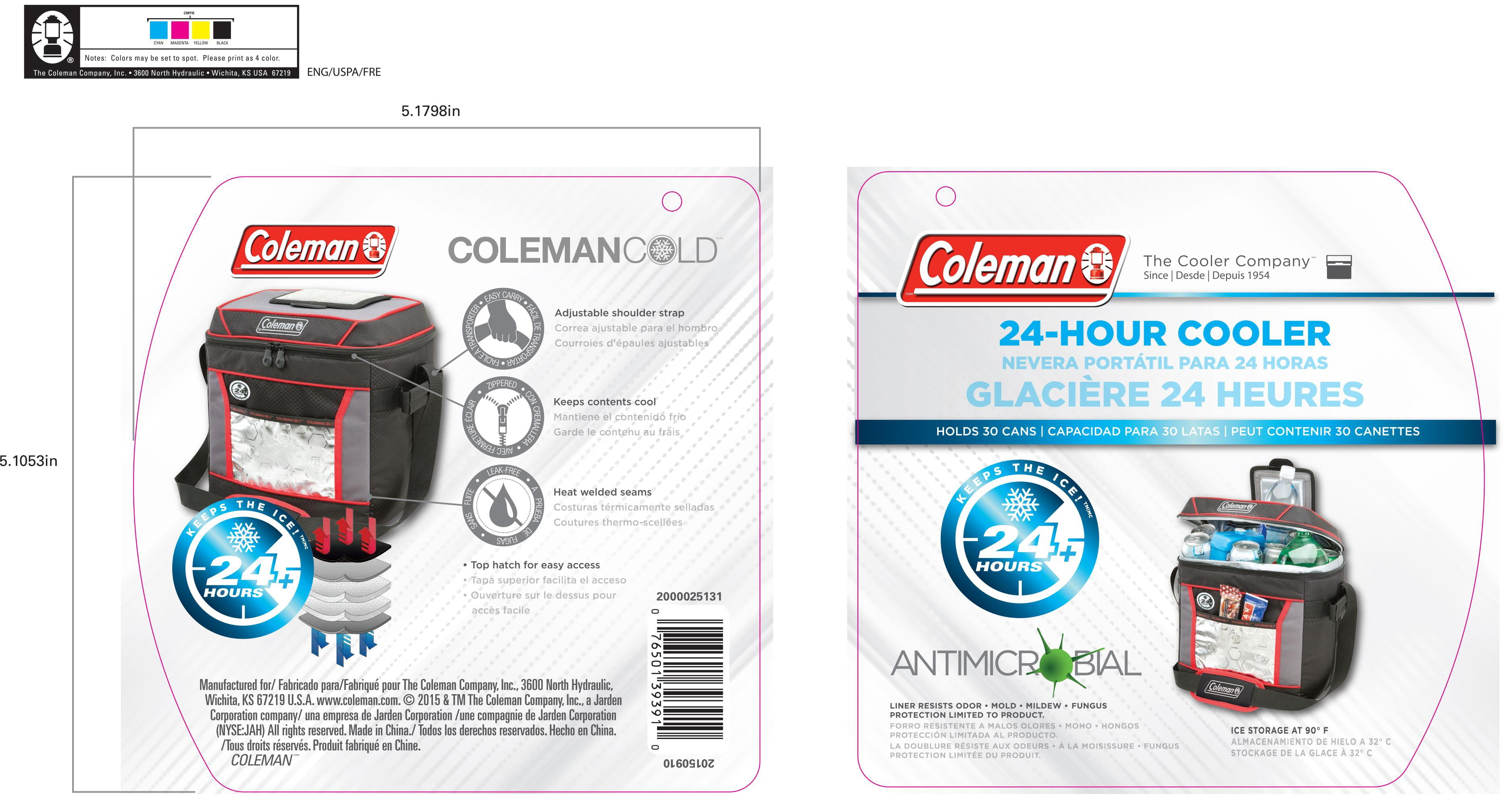 Coleman 30-Can 24-Hour Soft Cooler Bag, Red
