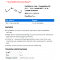 thumbnail image 2 of Fuel Injector Line - Compatible with 2013 - 2016 Lincoln MKZ 2.0L 4-Cylinder E.c.o.b.o.o.s.t 2014 2015, 2 of 2