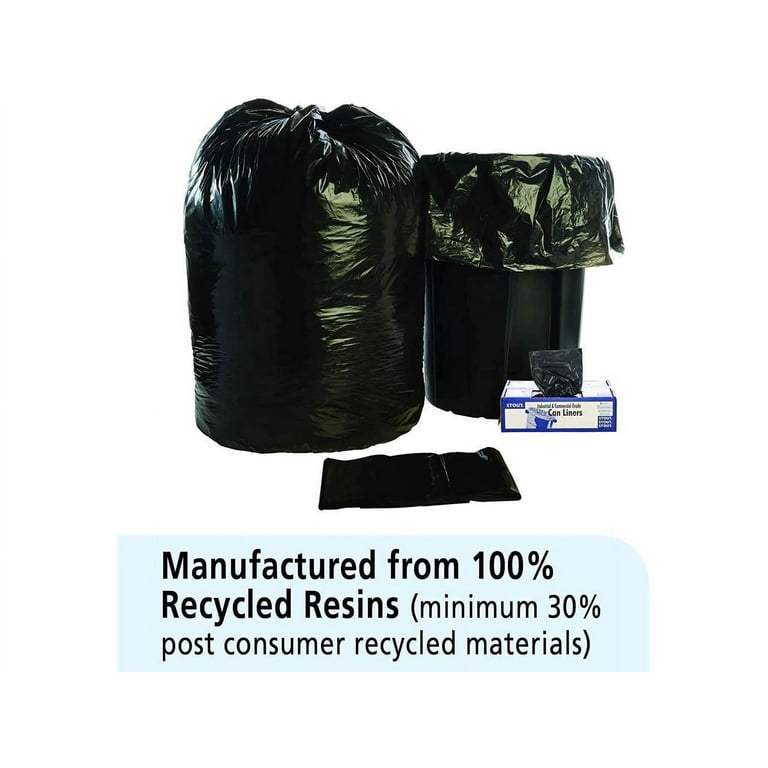 Total Recycled Content Plastic Trash Bags, 56 gal, 1.5 mil, 43 Total Recycled Content Plastic Trash Bags, 56 gal, 1.5 mil, 43