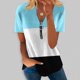 thumbnail image 2 of Blusa informal con cuello en V y manga corta con estampado de verano para mujer con estilo OAVQHLG3B Store  lin121212, 2 of 5