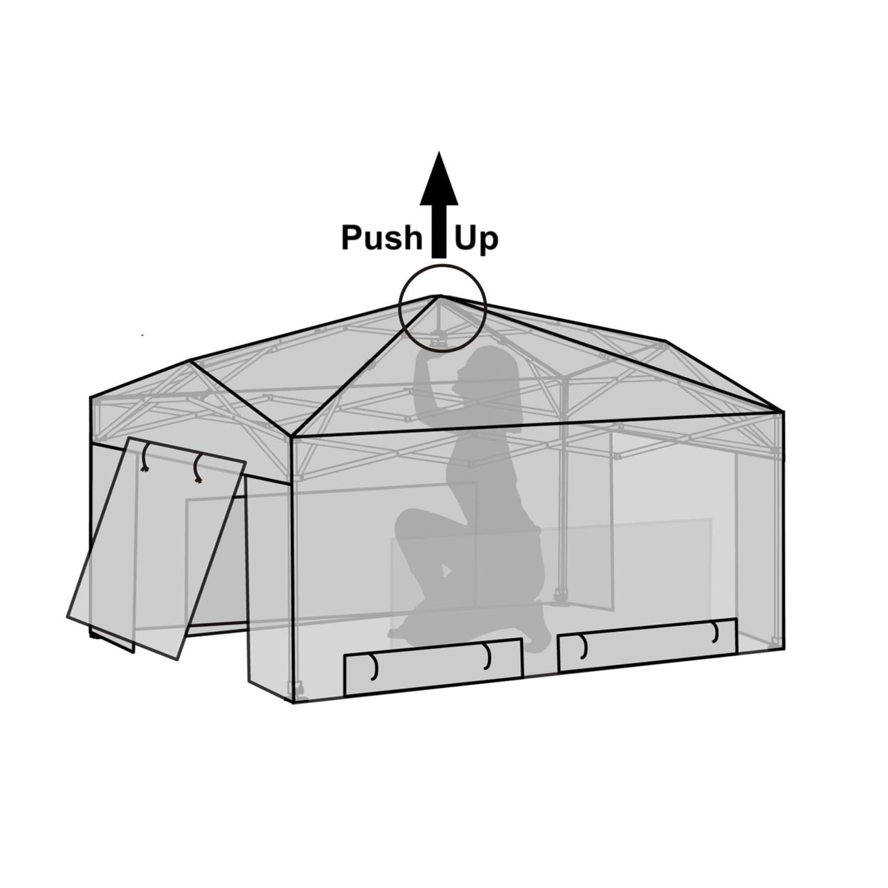 NorWestOutdoor 6'W x 8'D x 7'H Pop Up Greenhouse- White