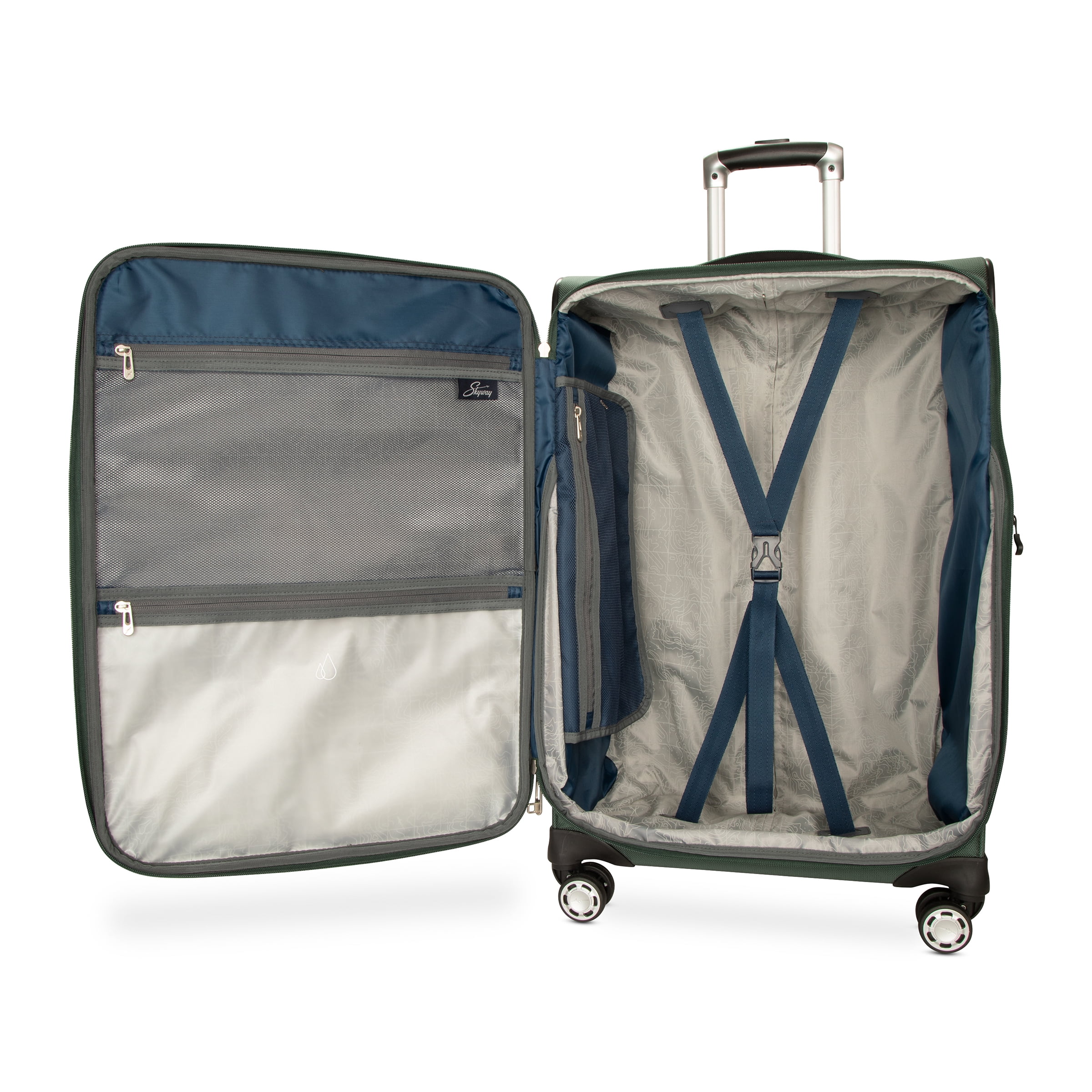 Skyway Luggage Ballard Softside 28" Expandable Large Checked Luggage with Spinner Wheels, Adult, Juniper Green