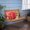 thumbnail image 2 of GDF Studio Viola Outdoor Acacia Wood Porch Swing, Teak, 2 of 9