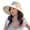 Beige, variant on Women Wide Brim Breathable Fisherman Hat,Hollow Breathable Bowknot Decoration Face Protection Sunshade Hat