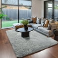 thumbnail image 4 of SUSUZI 5 x 7 ft Shaggy Area Rugs for Bedroom Living Room Ultra Plush Fluffy Fuzzy Rug, Non-Slip PVC Backing, 2" Thick Soft Carpet Modern Home Decor, Gray, 4 of 8