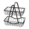 thumbnail image 4 of Organizador de canasta de frutas de cocina organizador decorativo de metal desmontable de 2 niveles Cesta de vegetales de 2 niveles para sala de estar Negro, 4 of 8