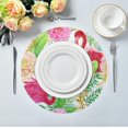 thumbnail image 5 of SKYSONIC Pink Flamingos Round Placemats for Dining Table Non-Slip Heat-Resistant Polyester Table Mats Set of 1 Washable Table Mats for Kitchen Dining Table Decoration (634), 5 of 7