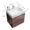 thumbnail image 5 of CITTANEO 24 Inch Floating Bathroom Vanity with Sink, Modern Bathroom Cabinet in Walnut, 5 of 7