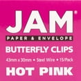 thumbnail image 5 of JAM Pink Butterfly Paper Clips, 1.5in, 15/Pack, 5 of 5