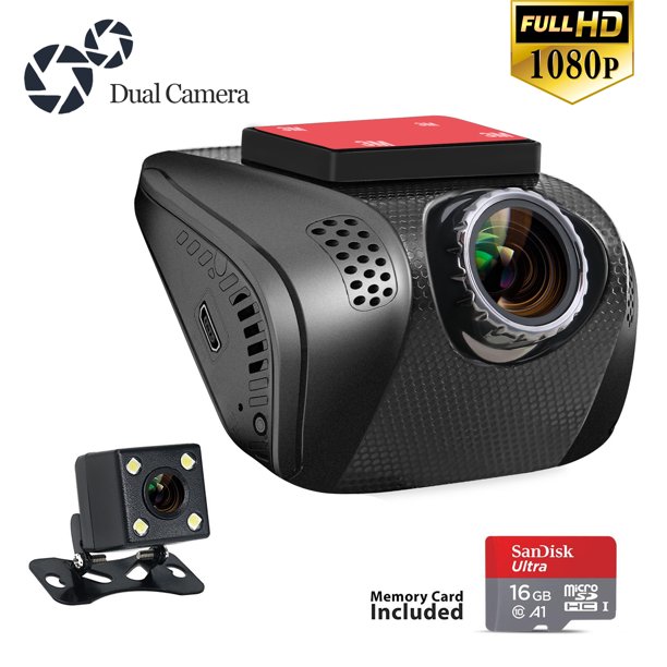 Refurbished Dash Cam For Car Dashboard Camera Recorder With Wide Angle G Sensor Wdr Loop Recording Night Vision Motion Detection Front And Rear Cam 16g Memory Card Included Walmart Com Walmart Com