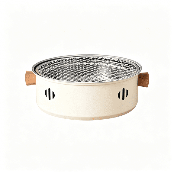 XIBUFE Portable Charcoal Grill, 13''Diameter Mini Tabletop Bbq Grill with Stainless Steel Grate, Compact Outdoor Charcoal Barbecue for Camping, Picnic, Backyard for 2-4 People