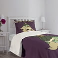 thumbnail image 5 of Ambesonne Sloth Quilted Bedspread Set 2 Pcs, Funny Cartoon Scenery, Twin Size, Multicolor, 5 of 6